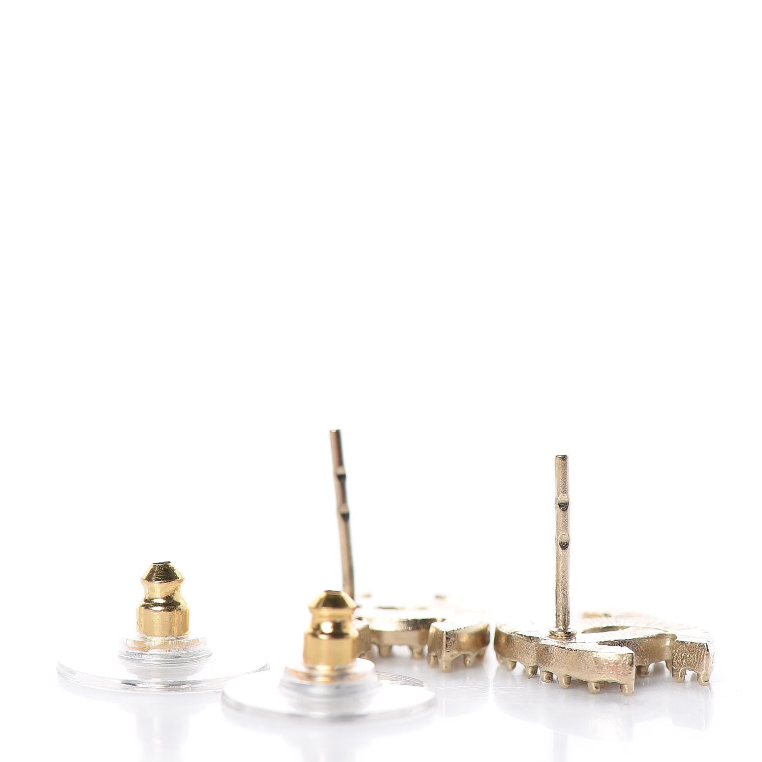 Chanel Crystal Mini CC Earrings Gold 4 of 4