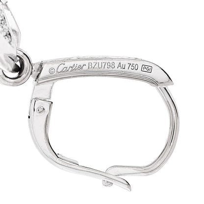 Cartier 18K White Gold Diamond Amulet Pave Earrings 4 of 4