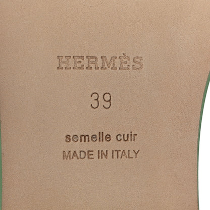 Hermes Epsom Oran Sandals 39 Vert Pomme 8 of 9