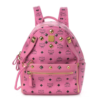 MCM Visetos Studded Small Dual Stark Backpack Pink 1 of 11