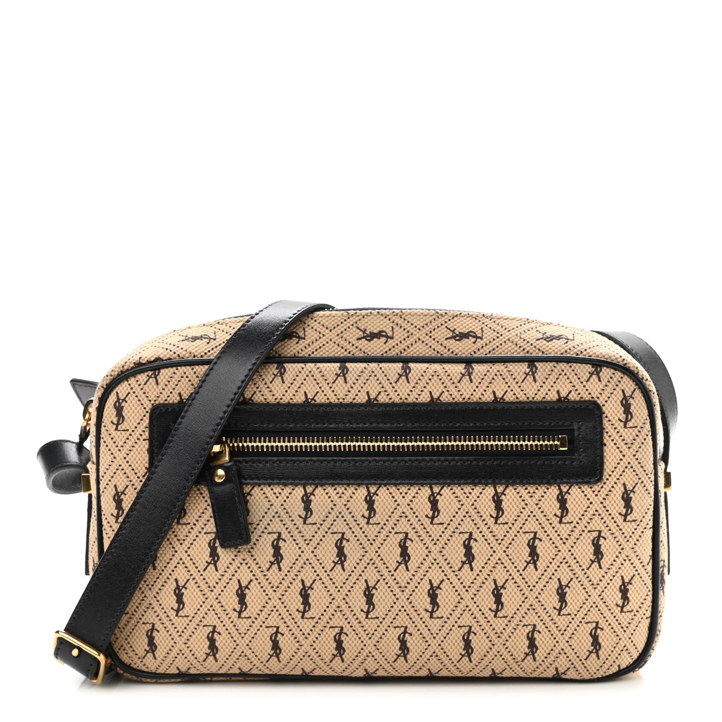Canvas Monogram All Over Camera Bag Beige
