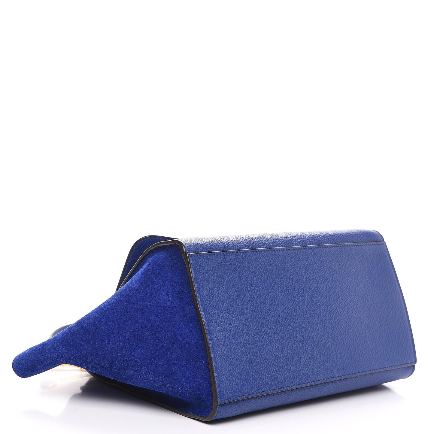 Drummed Calfskin Suede Small Trapeze Indigo