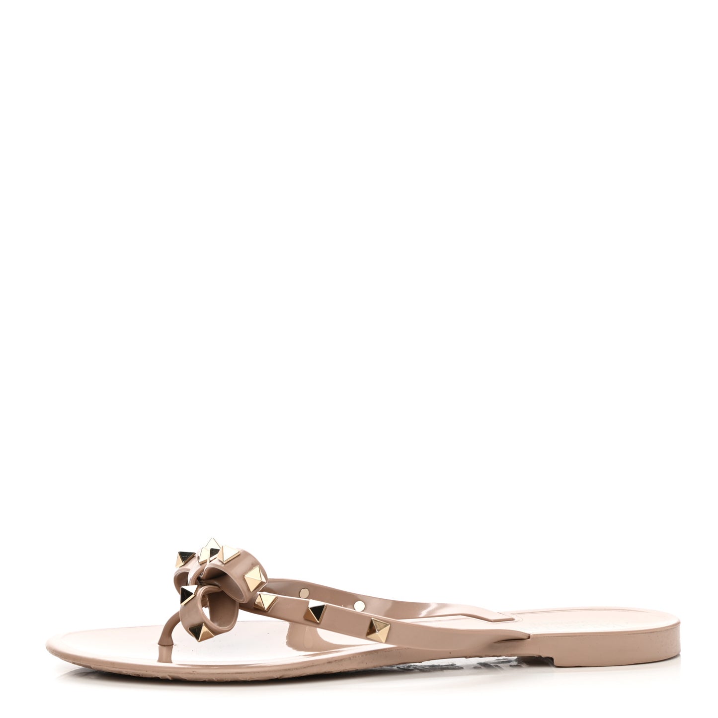 PVC Jelly Rockstud Bow Thong Sandals 39 Poudre