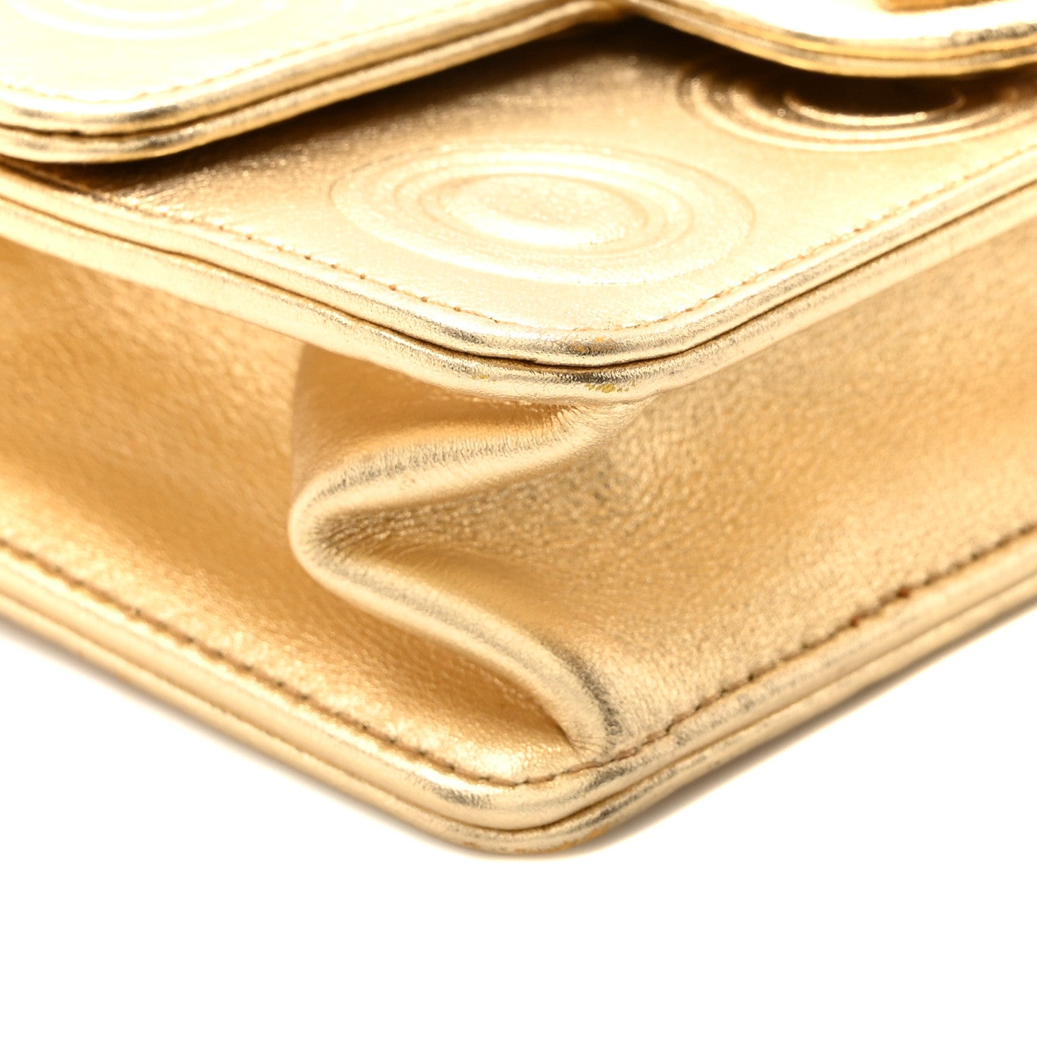 Chanel Metallic Calfskin Cocallover Square Flap Gold 9 of 10