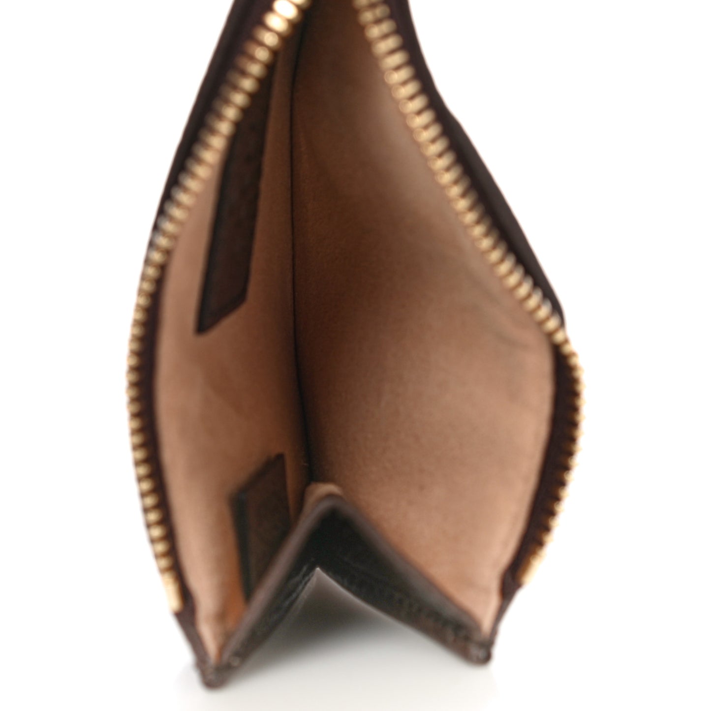 GG Supreme Monogram Web Ophidia Zip Card Case Brown