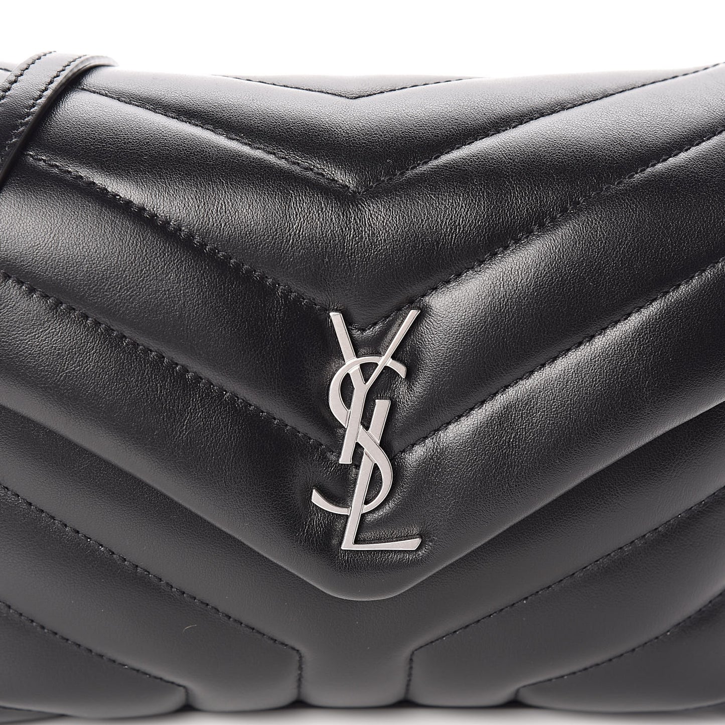 Calfskin Y Quilted Monogram Toy Loulou Crossbody Bag Black