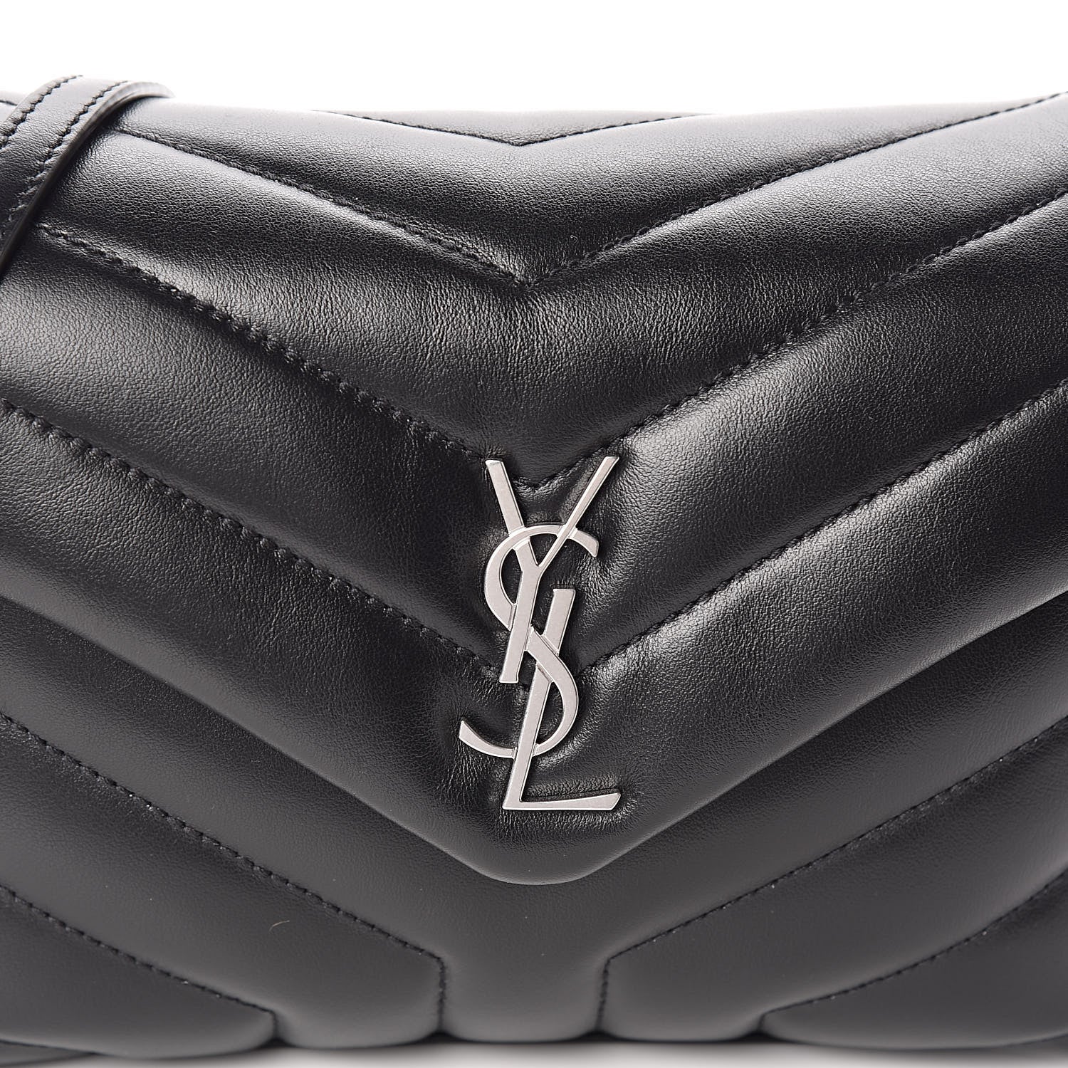 Saint Laurent Calfskin Y Quilted Monogram Toy Loulou Crossbody Bag Black 10 of 11