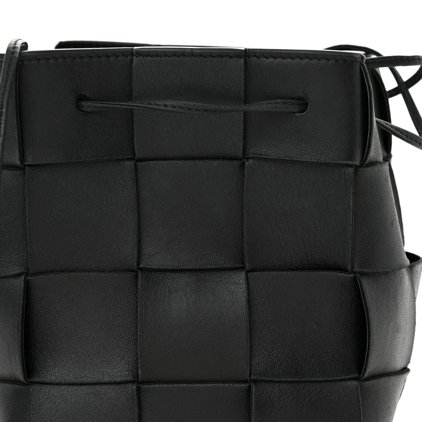 Nappa Maxi Intrecciato Cassette Bucket Bag Black