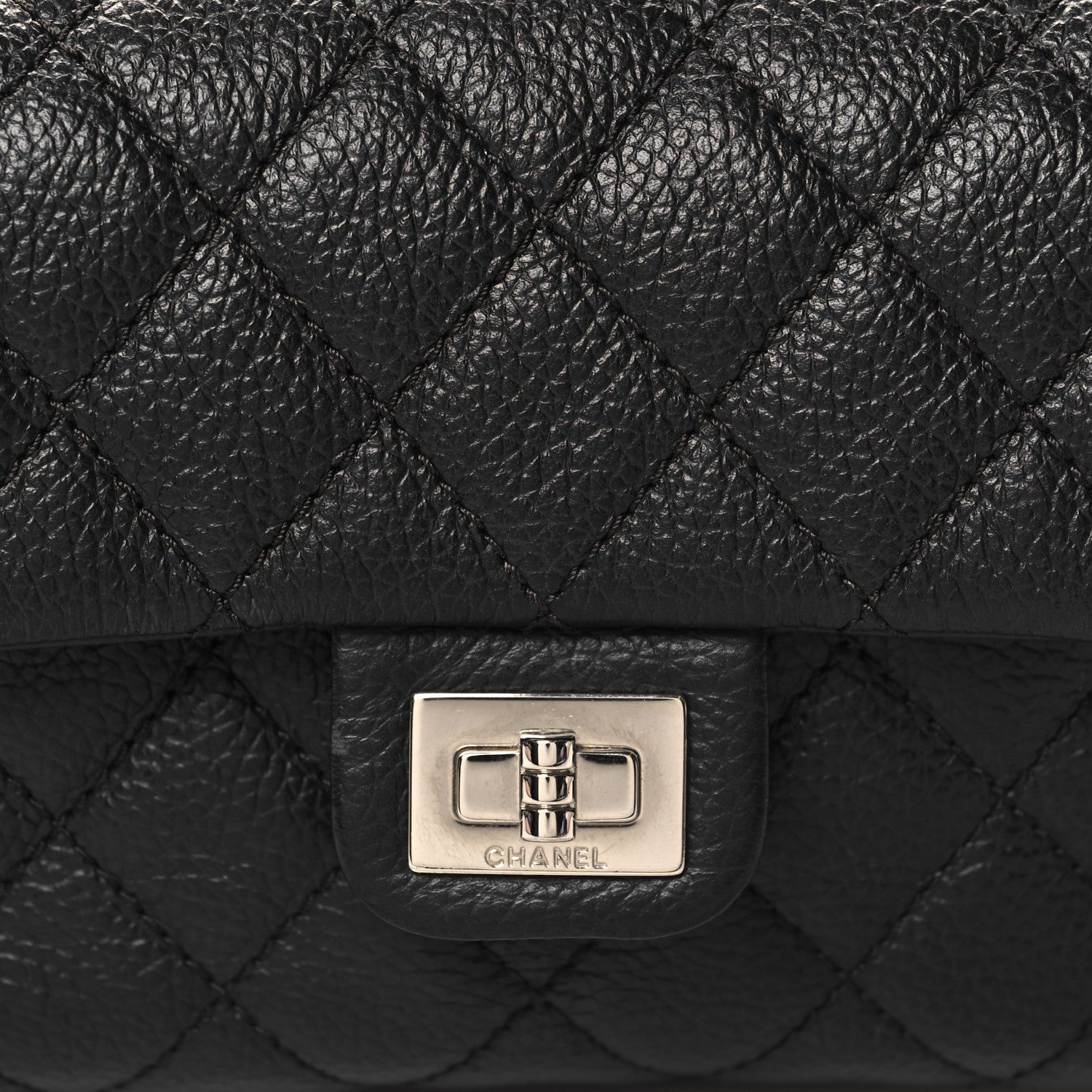 Chanel Grained Calfskin Quilted 2.55 Reissue Flap Belt Bag Clutch Black 8 of 10