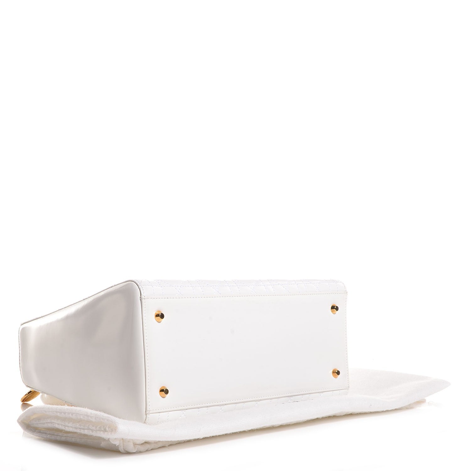 Christian Dior Patent Cannage Medium Lady Dior White 4 of 9