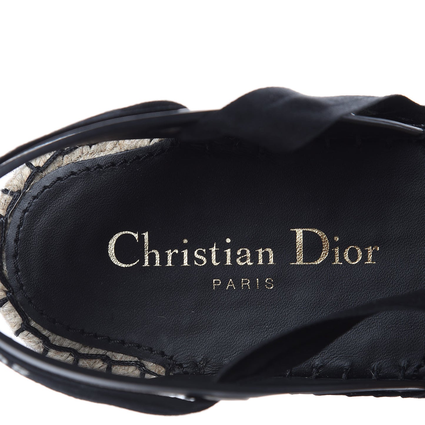 Calfskin Nicely-D Ankle Tie Espadrilles Flats 38 Black