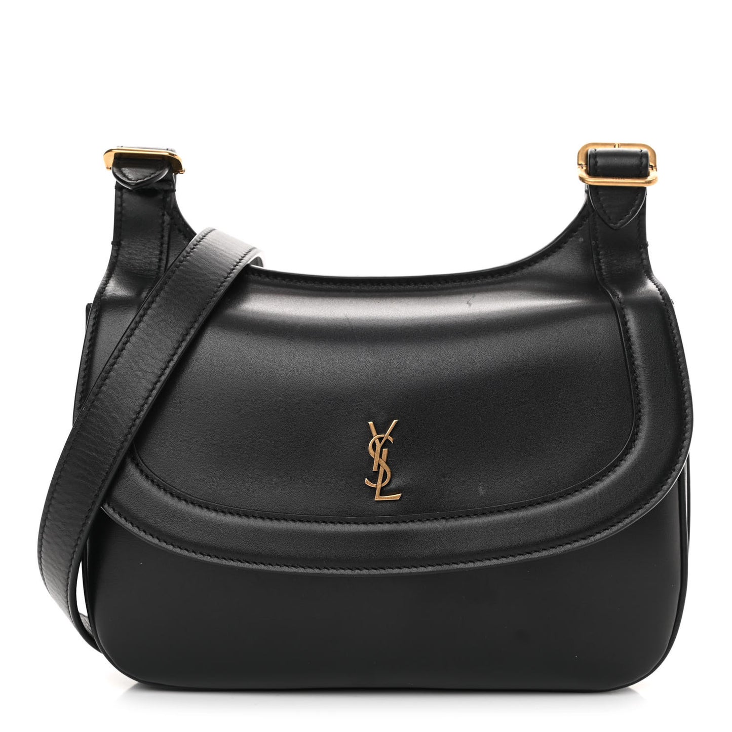 Smooth Calfskin Medium Charlie Shoulder Bag Black