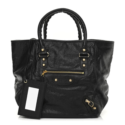 Balenciaga Agneau Giant 12 Gold Hardware S Sunday Tote Black 1 of 10