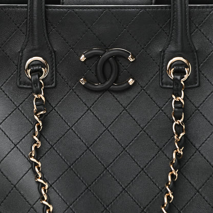 Chanel Calfskin Stitched Shopping Tote Black 8 of 10