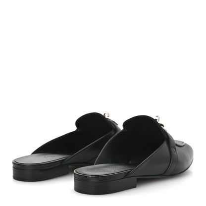 Hermes Goatskin Oz Mules 37.5 Black 5 of 12