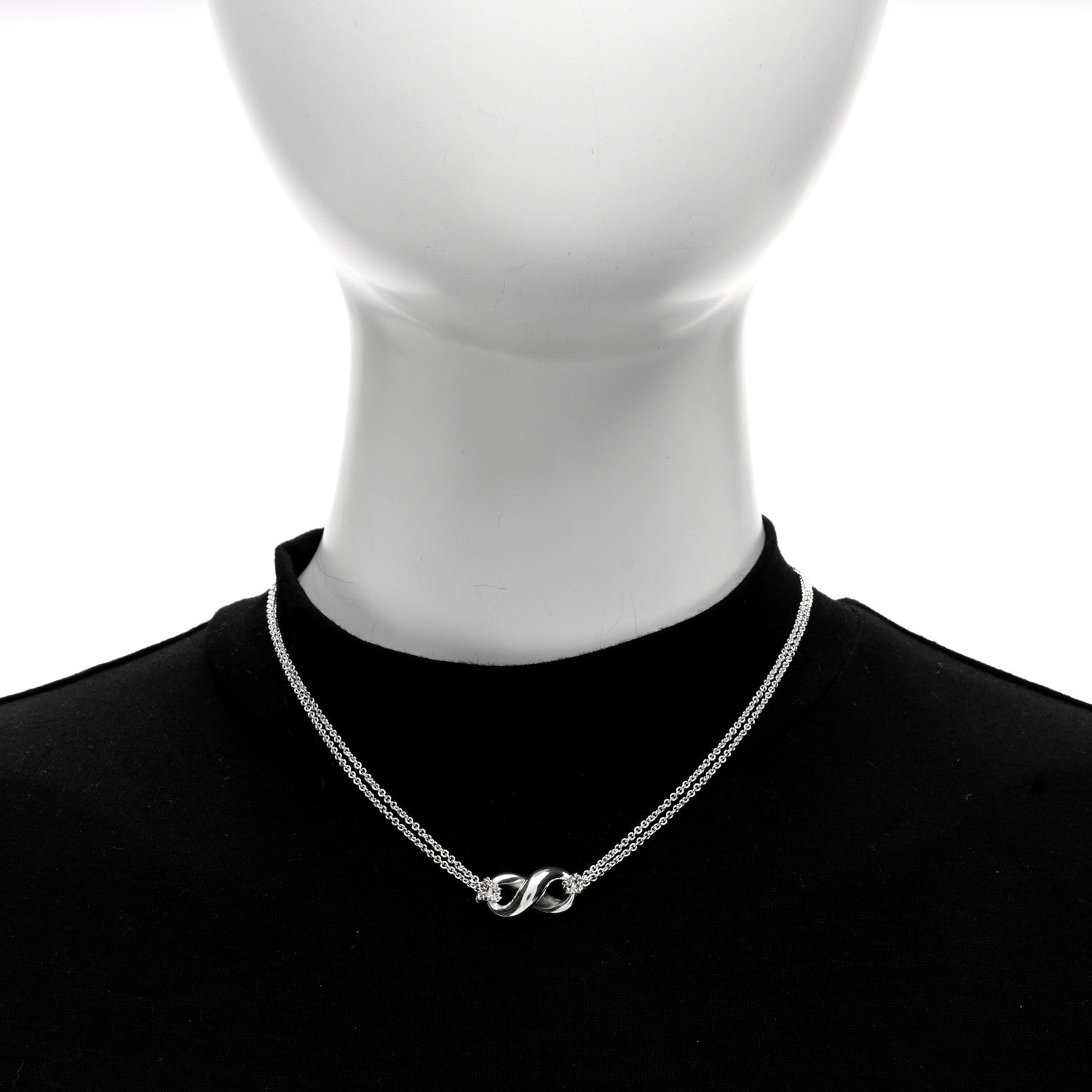 Tiffany Sterling Silver Figure 8 Pendant Necklace 3 of 4