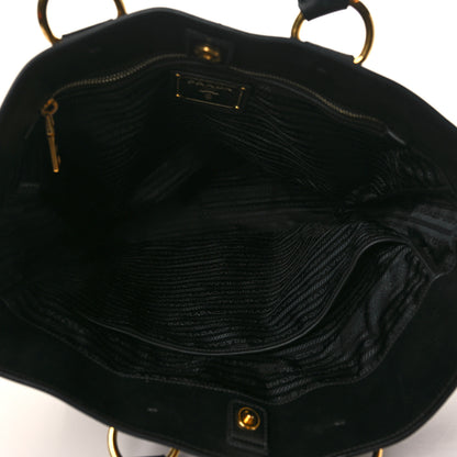 Prada Soft Calf Shopping Tote Black 5 of 8