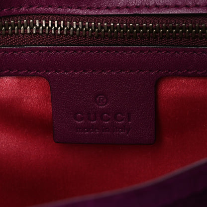 Gucci Velvet Matelasse Loved Embroidered Medium GG Marmont Shoulder Bag Fuchsia Violet Cyclamen 6 of 10
