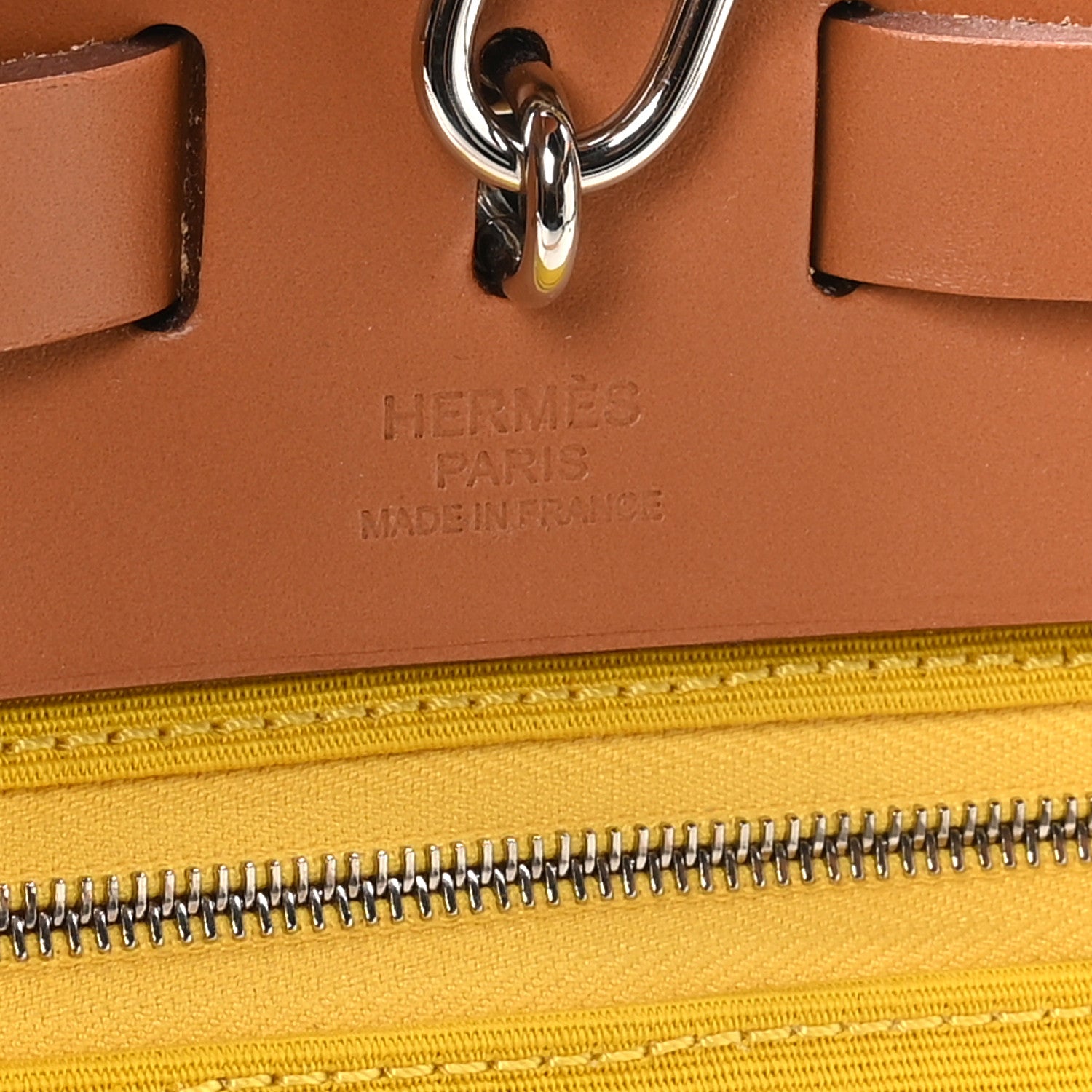 Hermes Military Vache Hunter Toile Herbag Zip 31 Natural Jaune De Naples 7 of 10