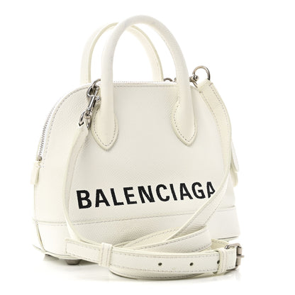 Balenciaga Grained Calfskin XXS Ville Top Handle Bag White Black 3 of 10