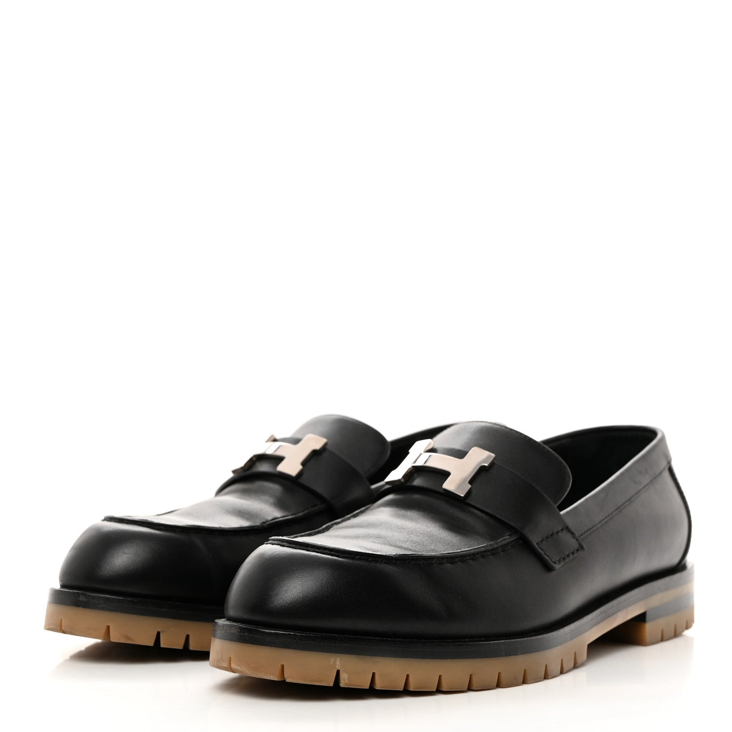 Calfskin Womens Faubourg Loafers 38.5 Black