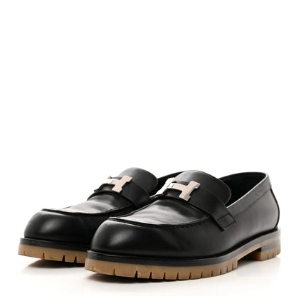 Hermes Calfskin Womens Faubourg Loafers 38.5 Black 3 of 10