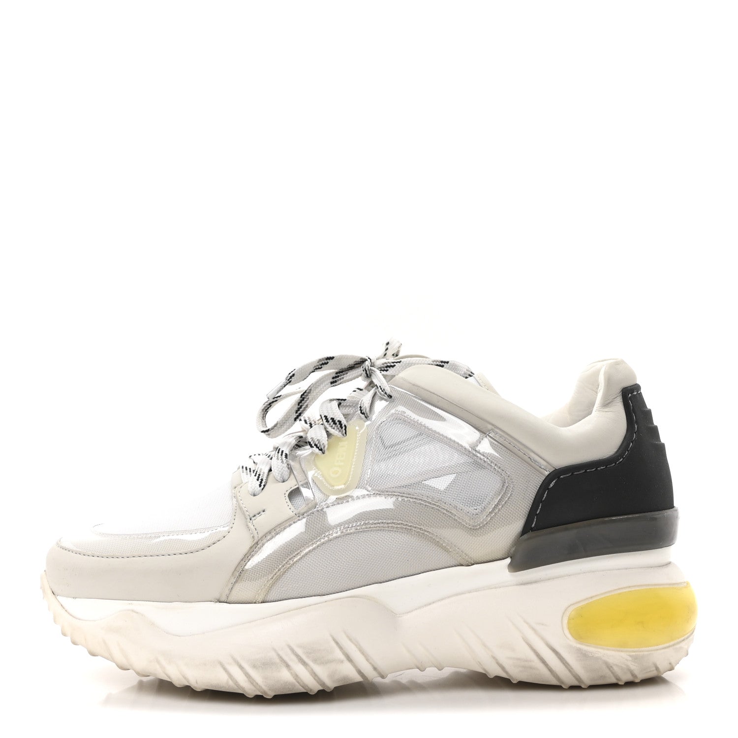 Fendi PVC Vitello Nappato Rete Womens Fancy Sneakers 39 Vetro Ghianda White 1 of 8