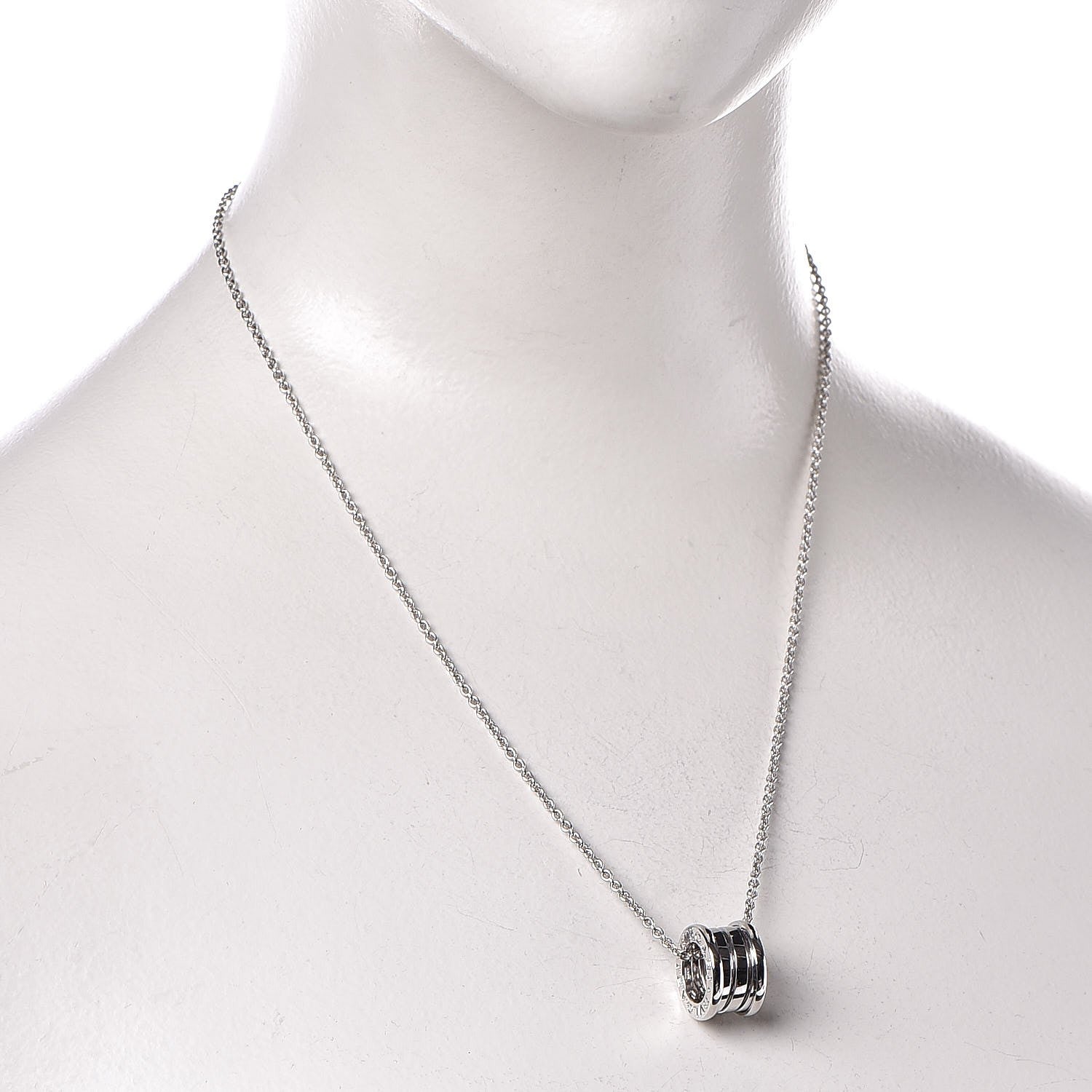 Bulgari 18K White Gold B.Zero1 Pendant Necklace 2 of 7