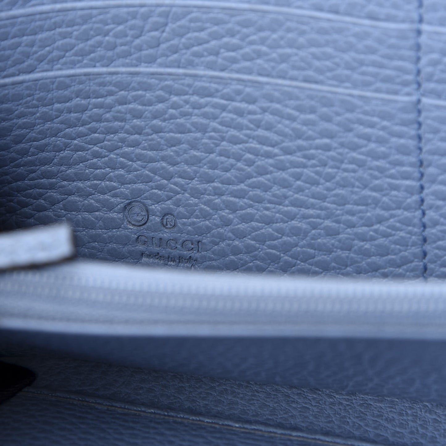 Monogram Dollar Calfskin Zip Around Wallet Beige Ebony Mineral Blue