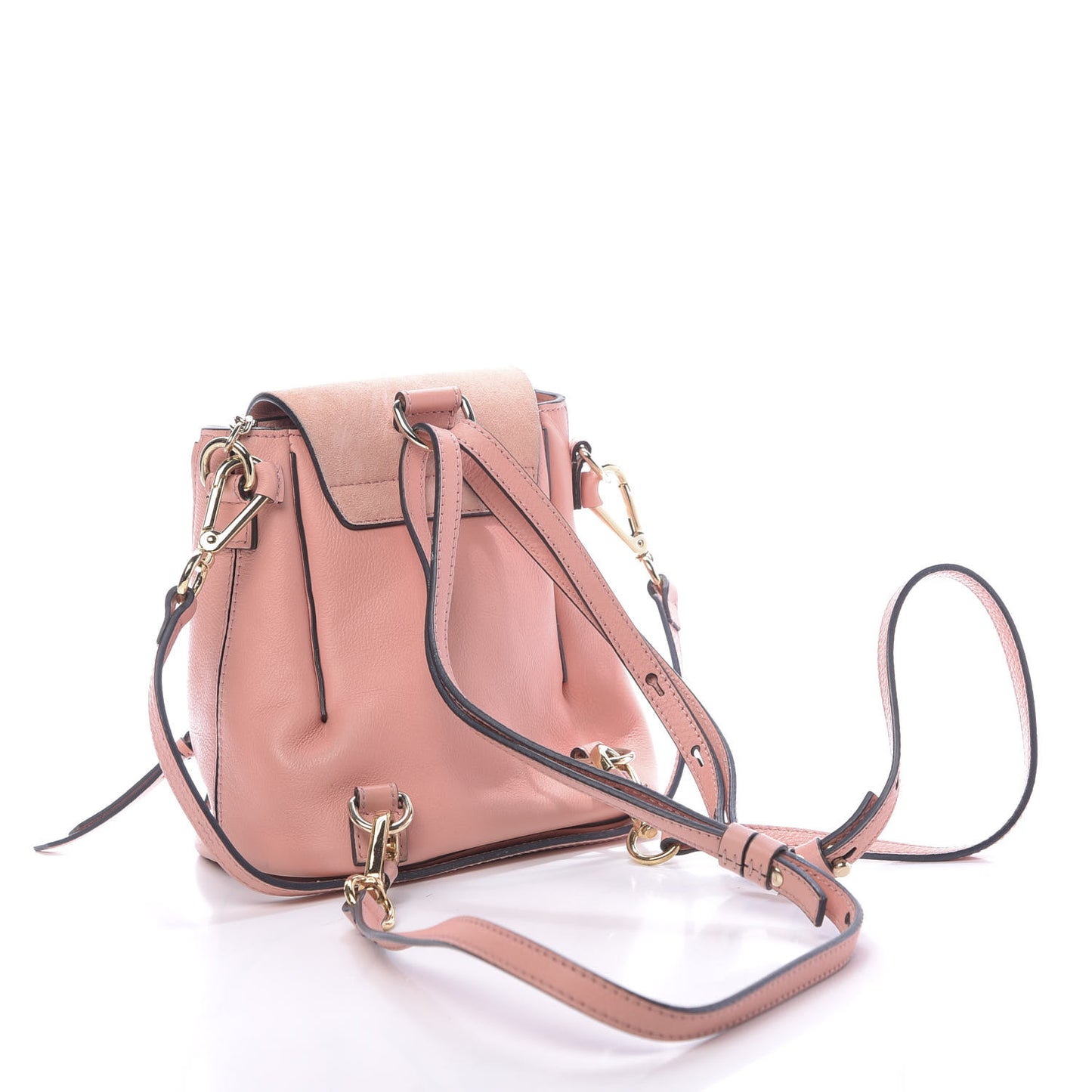 Suede Calfskin Mini Faye Backpack Washed Pink