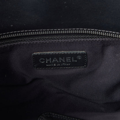 Chanel Coated Canvas Quilted Large Paris Biarritz Tote Black 9 of 12