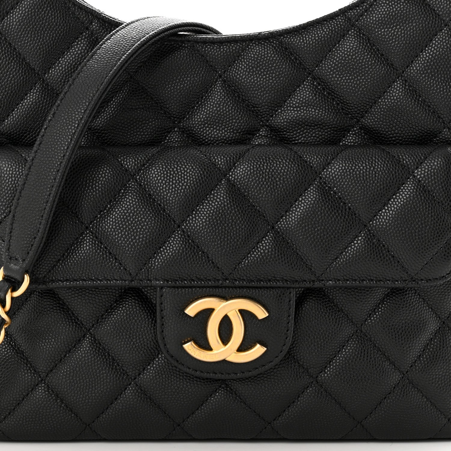 Chanel Caviar Quilted Wavy CC Hobo Black 8 of 11