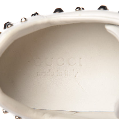 Gucci Mens Calfskin Web Studded Ace Sneakers 9 White 9 of 10