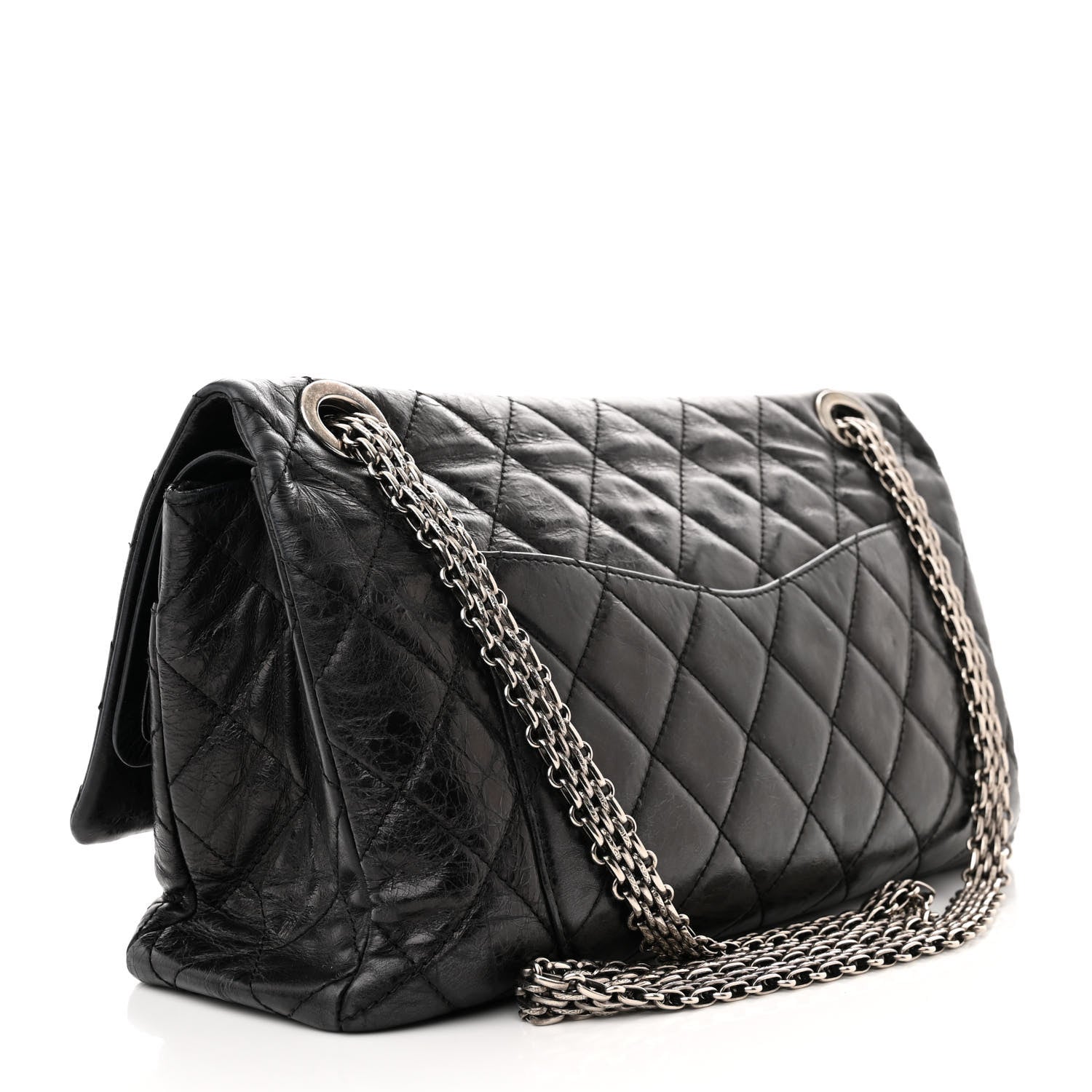 Chanel Metallic Aged Calfskin Quilted 2.55 Reissue 228 Flap Black 3 of 10