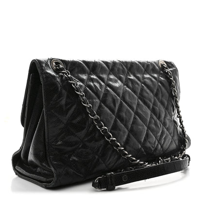 Chanel Crumpled Grained Calfskin Jumbo CC Crave Flap Black 3 of 11