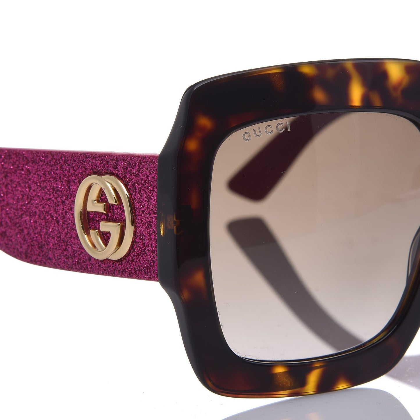 Square Frame GG0102S Sunglasses Glitter Pink Multi