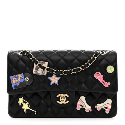 Chanel Lambskin Quilted Medium Hollywood Charms Double Flap Black 1 of 14