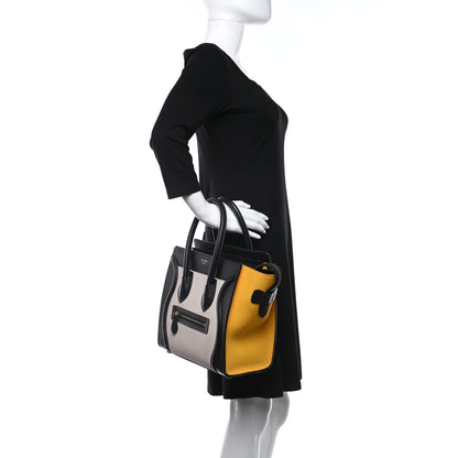 Celine Baby Grained Calfskin Nubuck Micro Tri-Color Luggage Desert 2 of 16