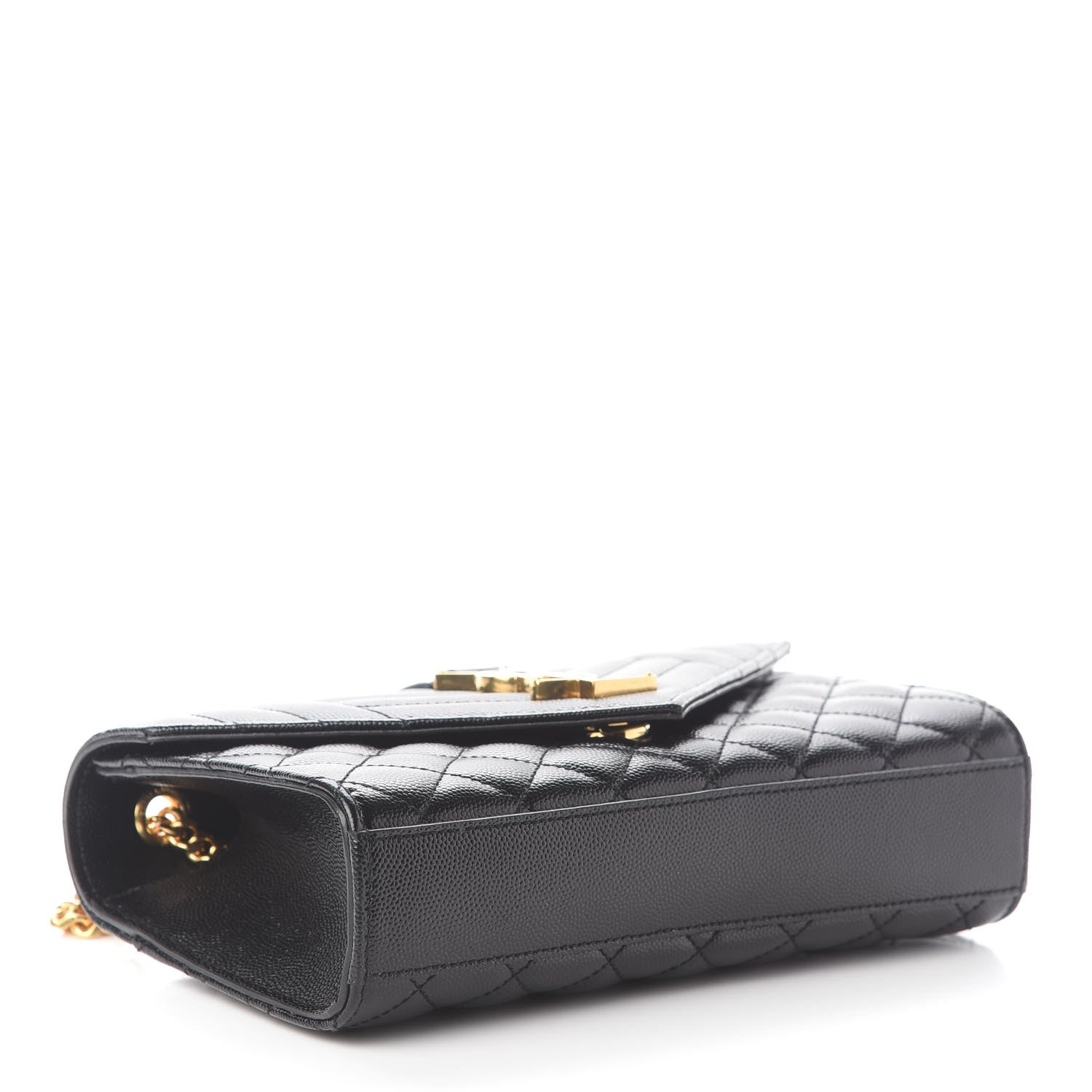 Saint Laurent Grain De Poudre Textured Mixed Matelasse Triquilt Small Monogram Satchel Black 4 of 9