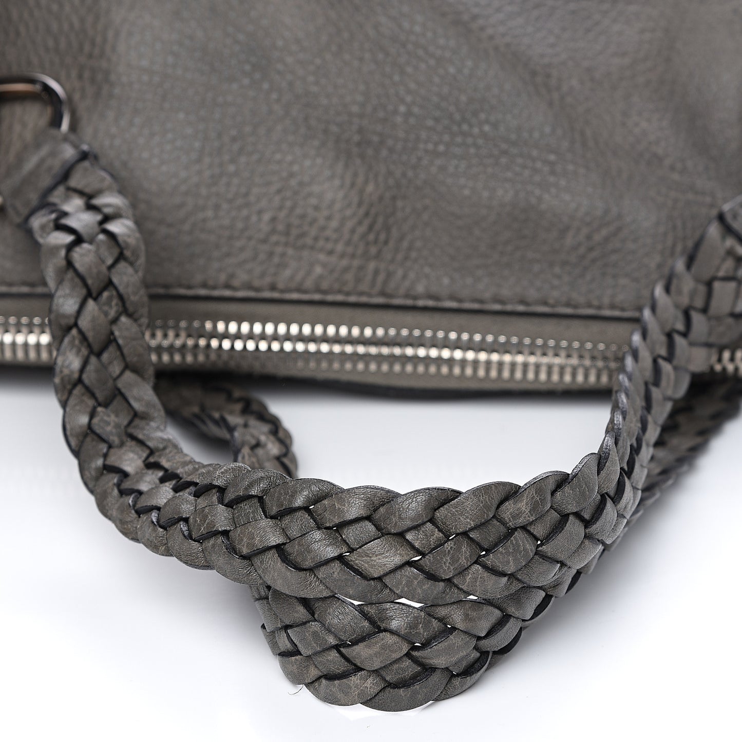 Calfskin Medium Bamboo Bar Shoulder Bag Grey