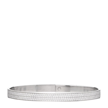 Hermes 18K White Gold Diamond PM Kelly Full Pave Bracelet LG 3 of 6