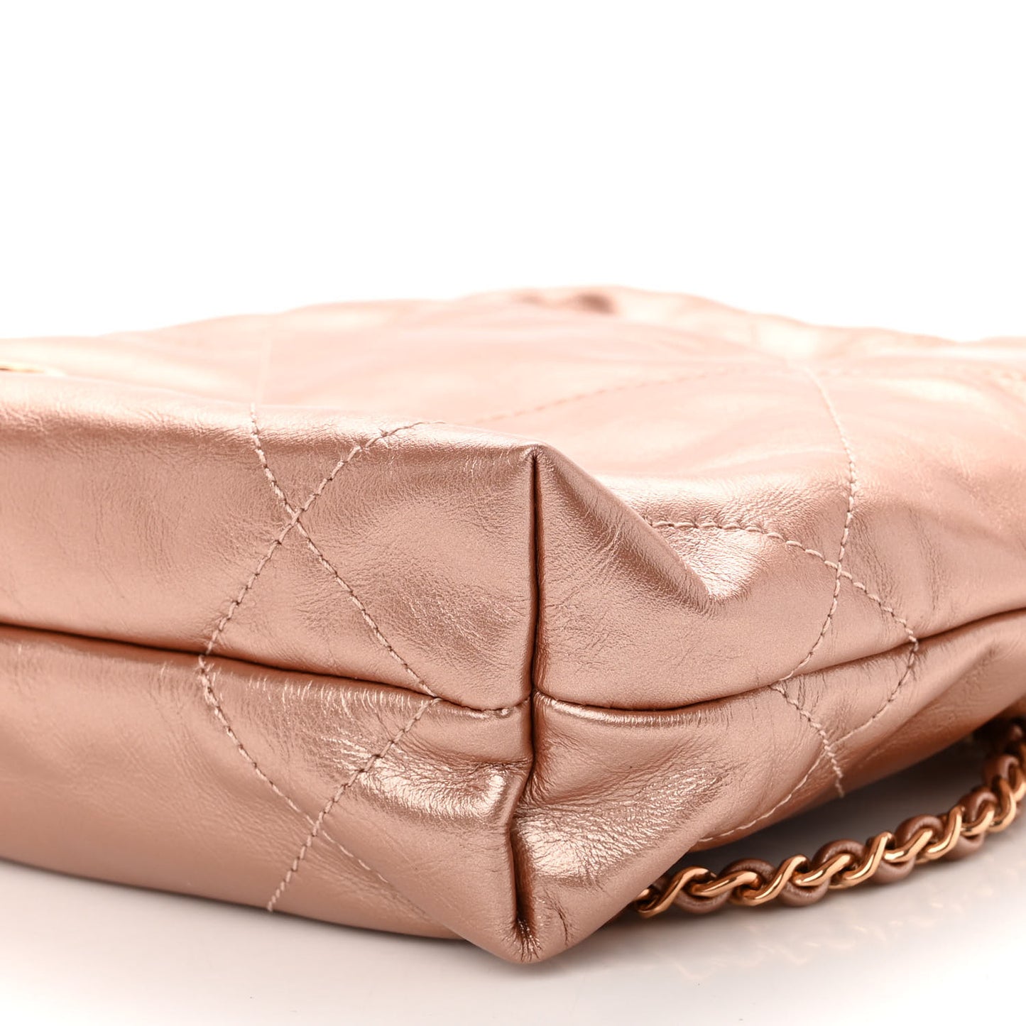 Metallic Calfskin Quilted Mini Chanel 22 Copper