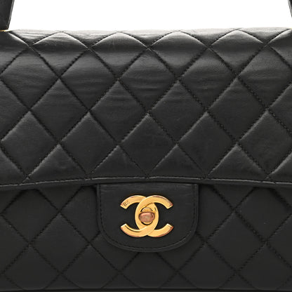 Chanel Lambskin Quilted Medium Rectangular Kelly Flap Bag Black 8 of 13