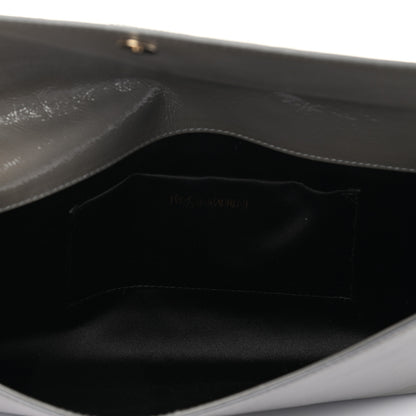 Saint Laurent Textured Patent Monogram Large Belle De Jour Clutch Grey 5 of 7