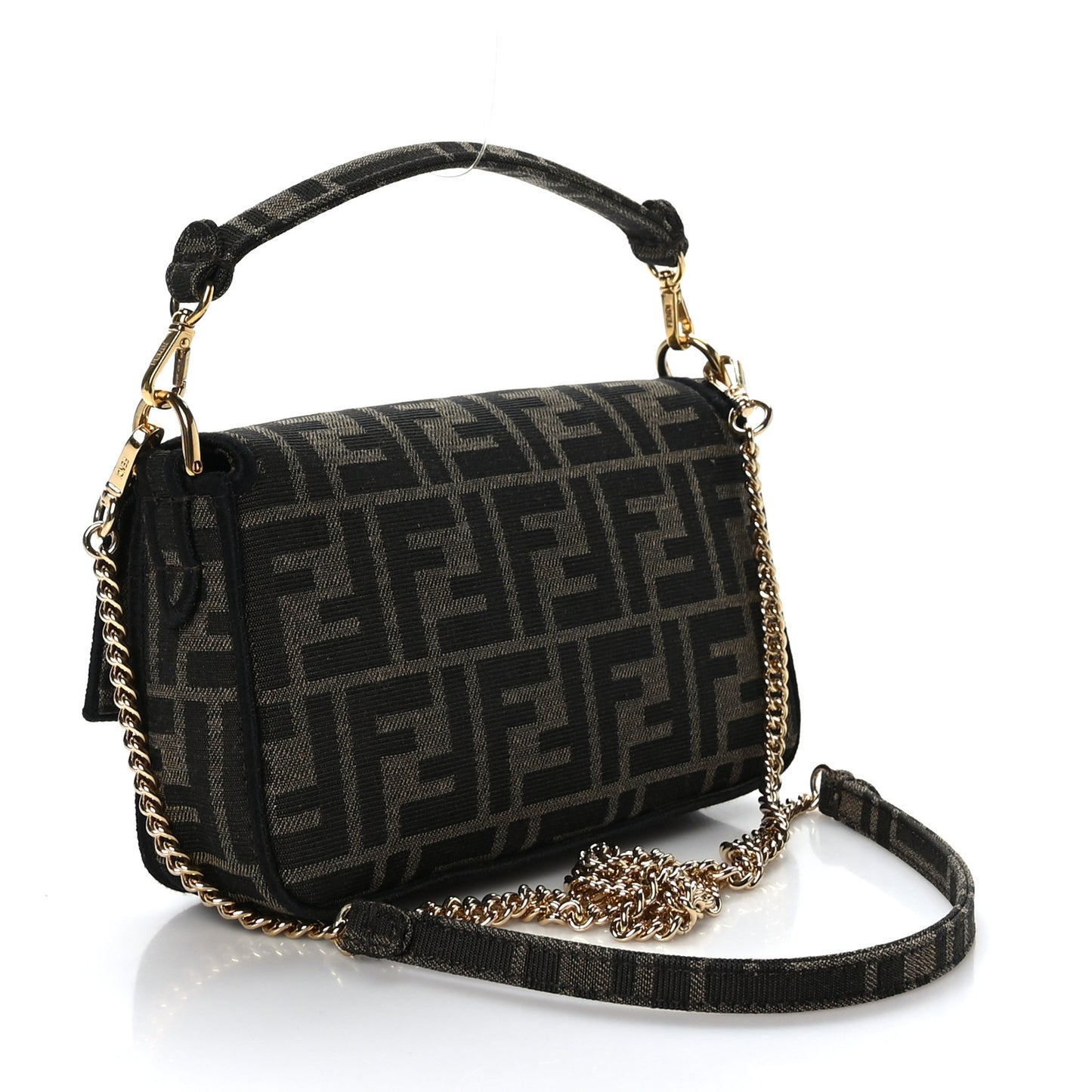 Fabric Jacquard FF 1974 Mini Baguette Tobacco Moro Black