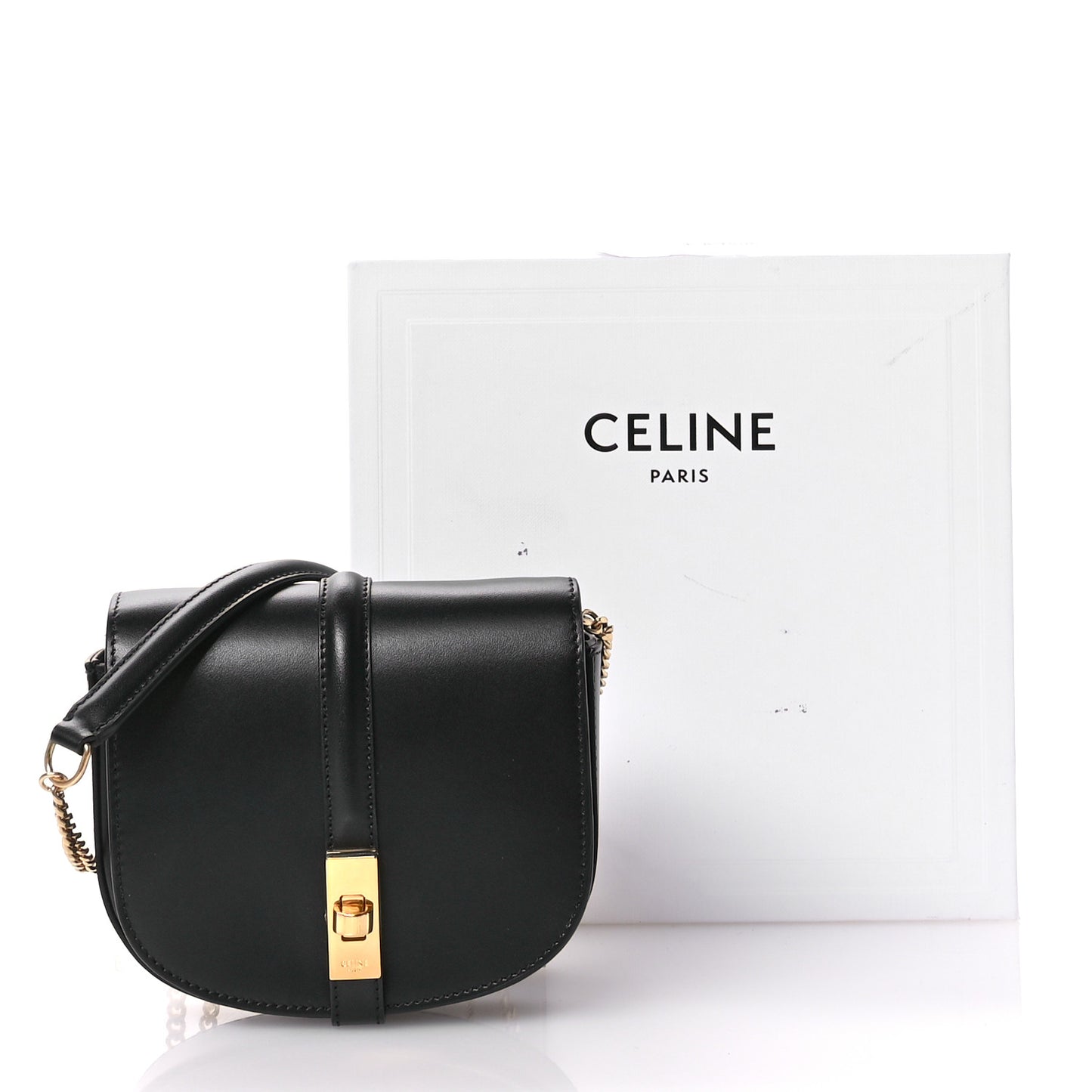 Calfskin Besace Small 16 Wallet on Chain Black
