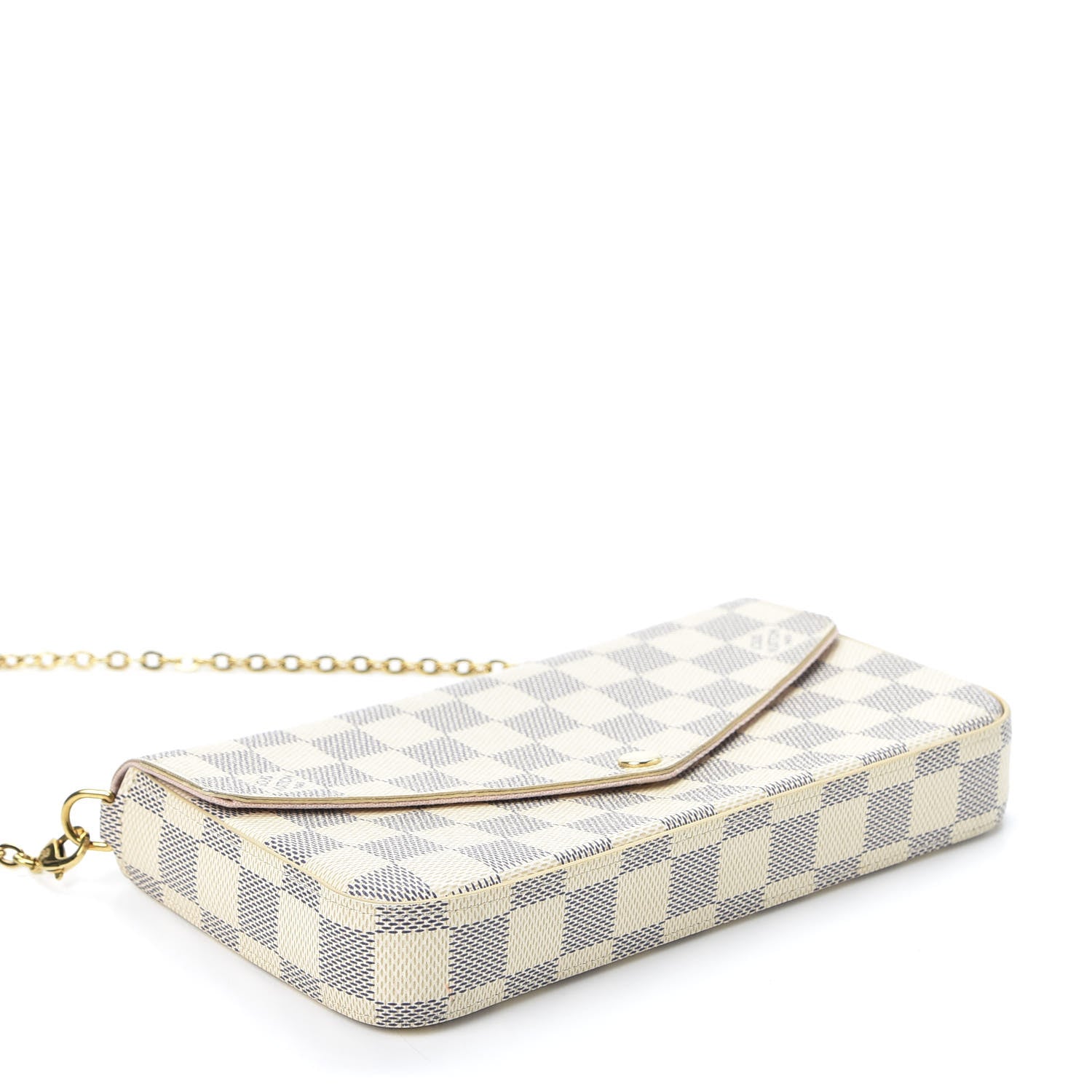 Louis Vuitton Damier Azur Pochette Felicie Chain Wallet Rose Ballerine 3 of 11