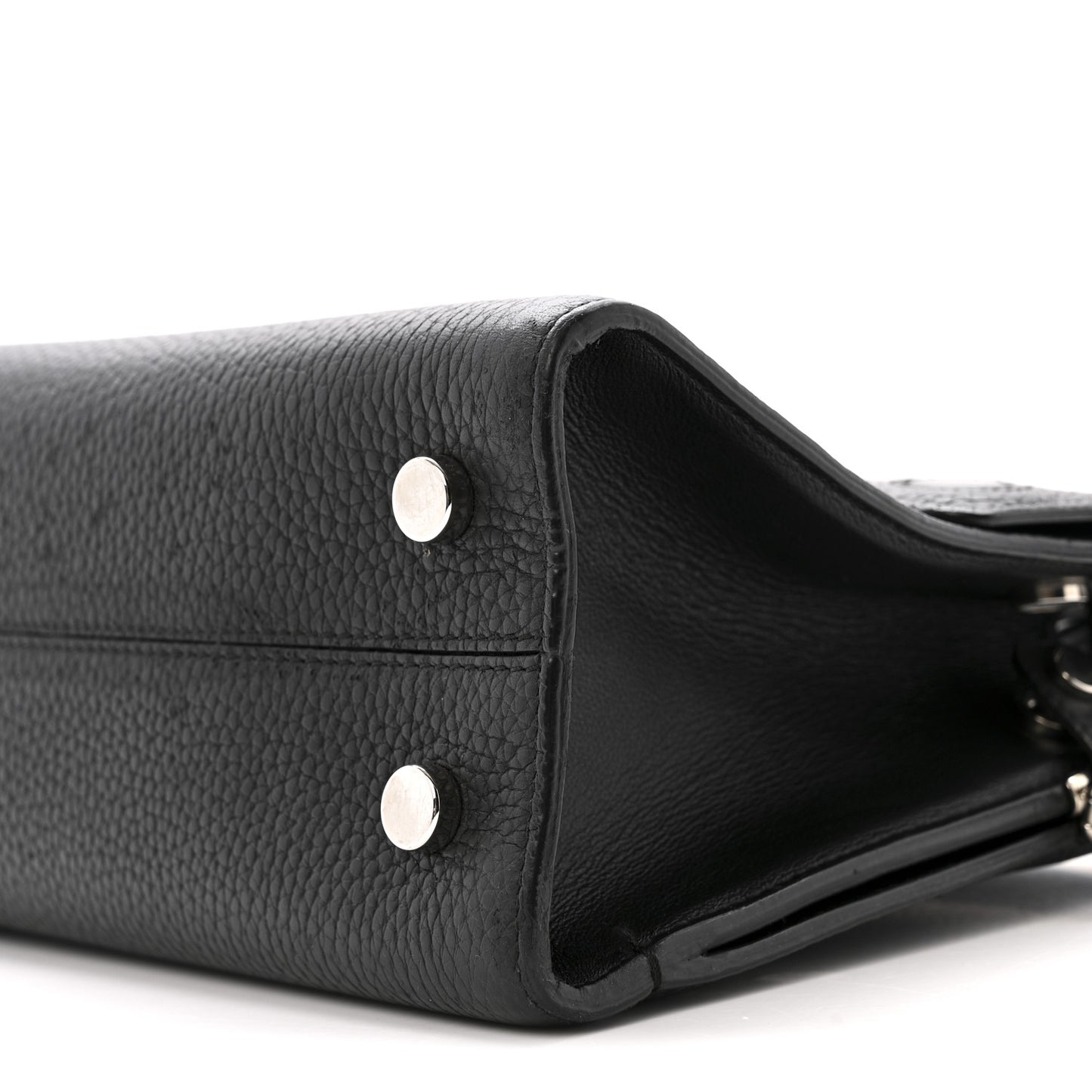 Grained Calfskin Mini Diorever Flap Black