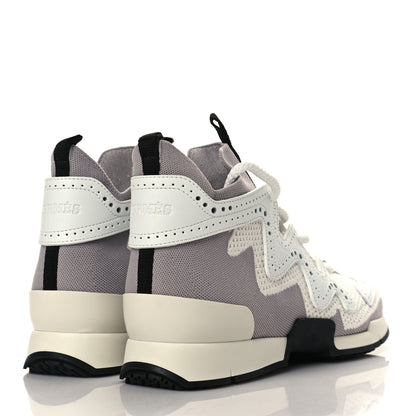 Hermes Mesh Calfskin Action Sneakers 35 Gris Clair Multicolor 4 of 8