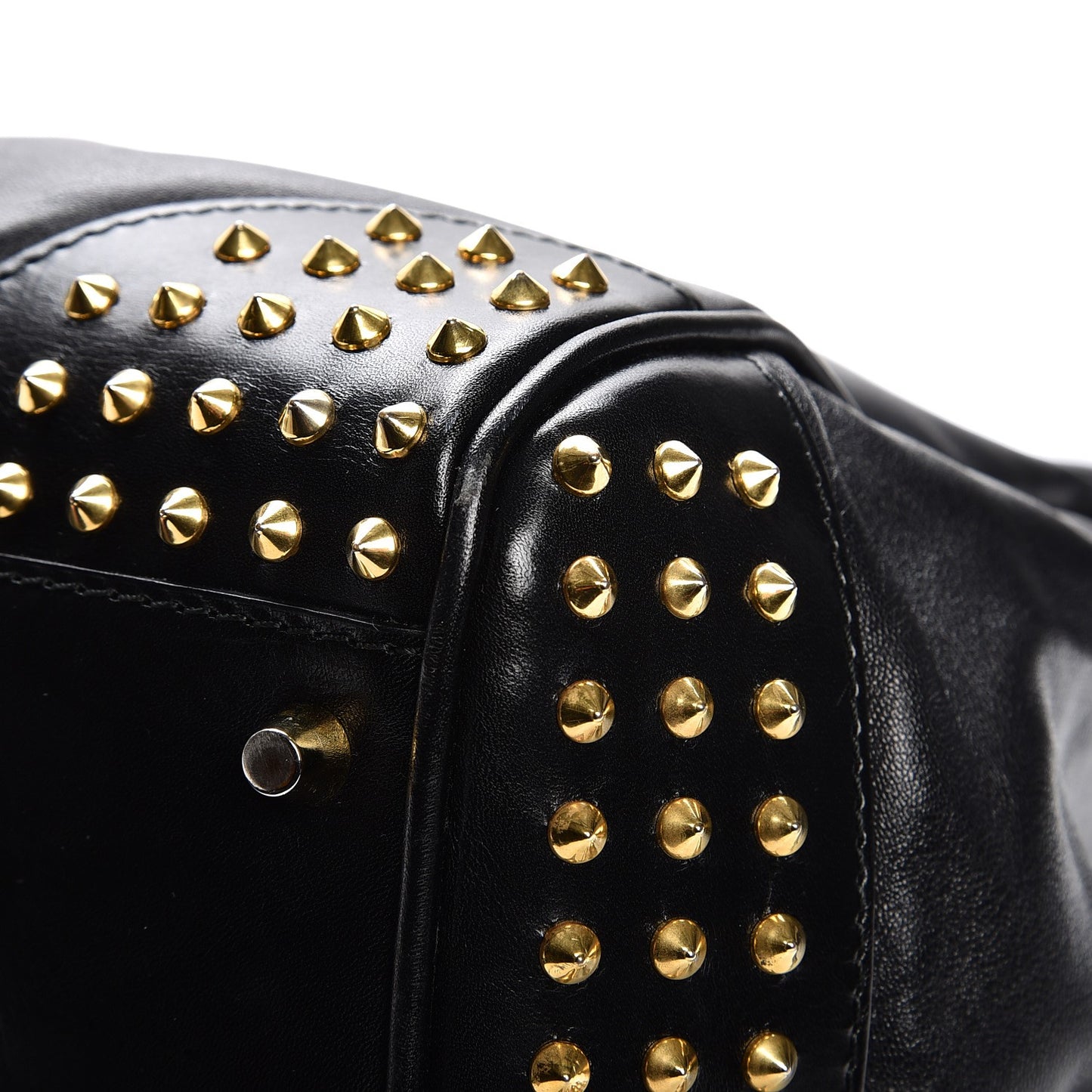 Lambskin Bridle Studs Small Canterbury Tote Black